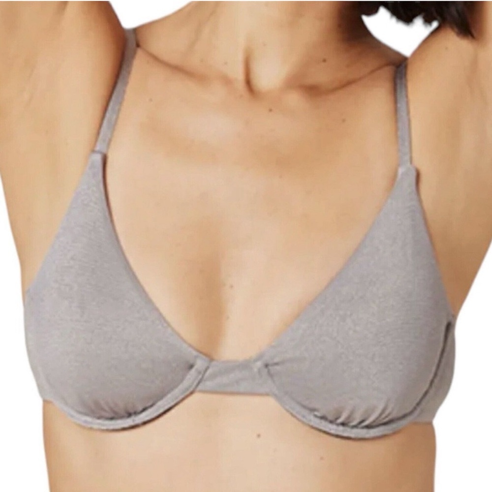 NWT Andie Swim Sicily bikini top in metallic silver